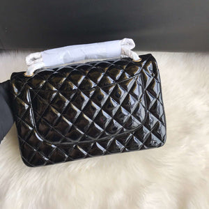 Chanel CF A01113 Jumbo Classic Flap Bag in Black Patent leather Gold - Default Title - View 3