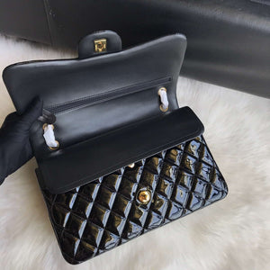 Chanel CF A01113 Jumbo Classic Flap Bag in Black Patent leather Gold - Default Title - View 5