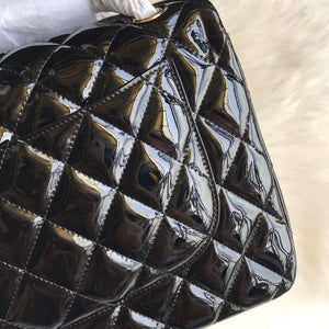 Chanel CF A01113 Jumbo Classic Flap Bag in Black Patent leather Gold - Default Title - View 9