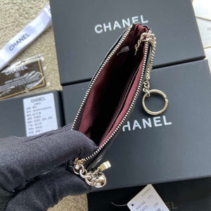 Chanel Classic Card Holder Zipper Lambskin A50168 Black Silver - Default Title - View 7