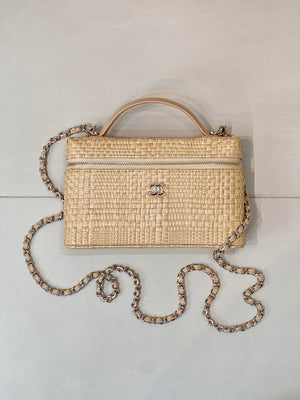 Chanel Classic Vanity with Chain Braided Raffia & Gold-Tone Metal AP4385 Nature - Default Title - View 7