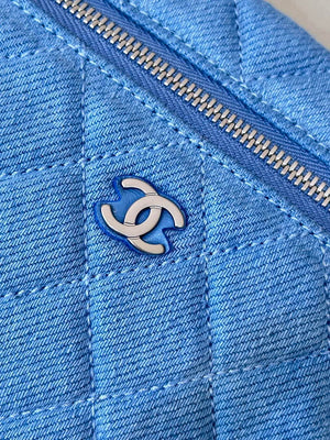 Chanel Classic Vanity with Chain Denim & Gold-Tone Metal AP4385 Blue - Default Title - View 5