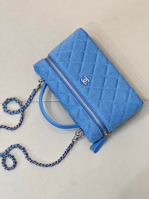 Chanel Classic Vanity with Chain Denim & Gold-Tone Metal AP4385 Blue - Default Title - View 7