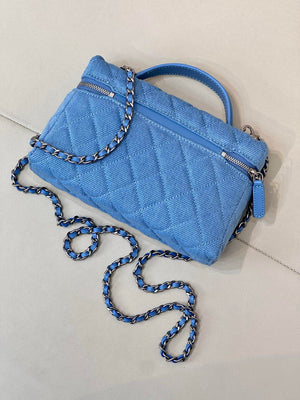 Chanel Classic Vanity with Chain Denim & Gold-Tone Metal AP4385 Blue - Default Title - View 10