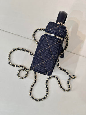 Chanel Classic Vanity with Chain Denim & Gold-Tone Metal AP4385 Dark Blue & Orange - Default Title - View 6
