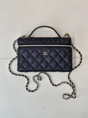 Chanel Classic Vanity with Chain Grained Shiny Calfskin & Gold-Tone Metal AP4385 Black - Default Title - View 4