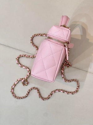 Chanel Classic Vanity with Chain Grained Shiny Calfskin & Gold-Tone Metal AP4385 Pink - Default Title - View 7