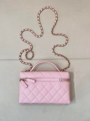 Chanel Classic Vanity with Chain Grained Shiny Calfskin & Gold-Tone Metal AP4385 Pink - Default Title - View 8