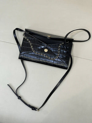 Chanel Clutch with Chain Crocodile Embossed Calfskin AP5233 Black - Default Title - View 8