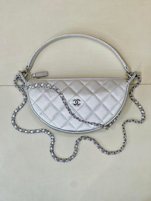 Chanel Clutch with chain Lambskin & Gold-Tone Metal AP5094 Silver - Default Title - View 1