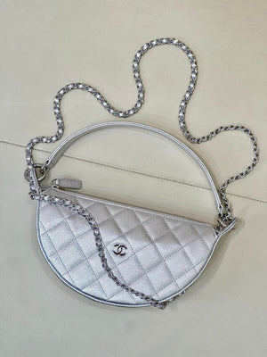 Chanel Clutch with chain Lambskin & Gold-Tone Metal AP5094 Silver - Default Title - View 8