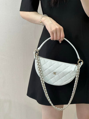 Chanel Clutch with chain Lambskin & Gold-Tone Metal AP5094 White - Default Title - View 5