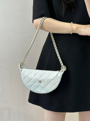 Chanel Clutch with chain Lambskin & Gold-Tone Metal AP5094 White - Default Title - View 3