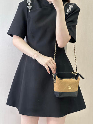 Chanel Clutch with chain Suede Calfskin Shiny Lambskin & Gold-Tone Metal AP5187 Camel & Black - Default Title - View 10