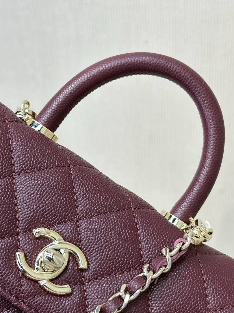 Chanel Coco Flap Bag with Top Handle AS5285 Wine Red