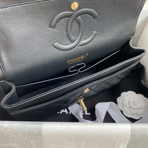 Chanel Flap Classic bag Grained shiny Calfskin Black A01112 Gold seamless edge - Default Title - View 8
