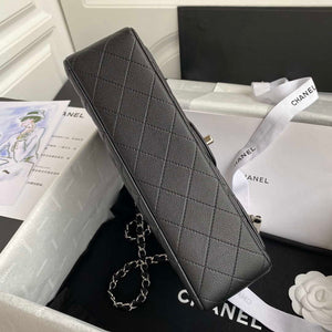 Chanel Flap Classic bag Grained shiny Calfskin Black A01112 Silver seamless edge - Default Title - View 6