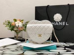 Chanel Flap Large Heart Bag Lambskin AS3191 White - Default Title - View 1
