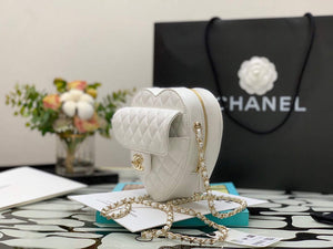 Chanel Flap Large Heart Bag Lambskin AS3191 White - Default Title - View 4