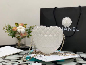 Chanel Flap Large Heart Bag Lambskin AS3191 White - Default Title - View 6
