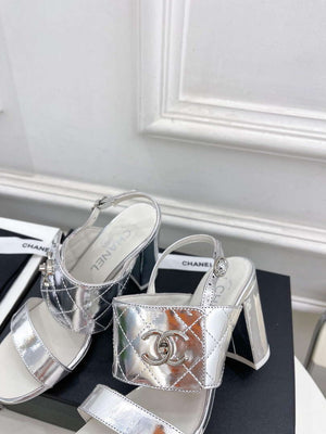 Chanel G39645 Women's High Heel Sandals C91326 - 35 - View 7