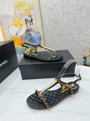 Chanel G39674 Women's Sandals Shoes Lambskin C90267 - 35 - View 6