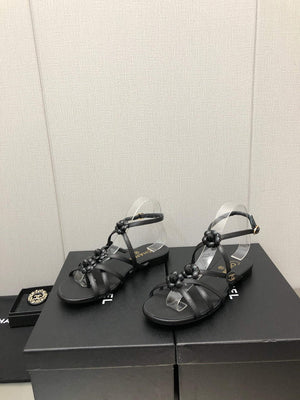 Chanel G40128 Women's Sandals Shoes Lambskin C90225 - 35 - View 1