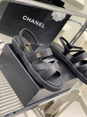 Chanel G40132 Women's Sandals Shoes Lambskin C90214 - 35 - View 2