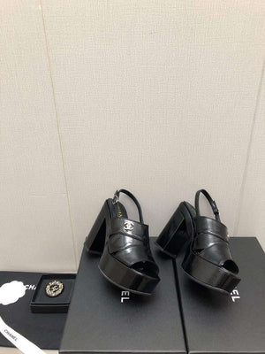 Chanel G45016 Patent Crumpled Lambskin Sandals C88320 - US 4=Euro 35 - View 5