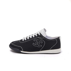 Chanel G46076 Women 24B Trainers Cotton Black & White C91286 - Fmale-Euro 35=US 4 - View 1