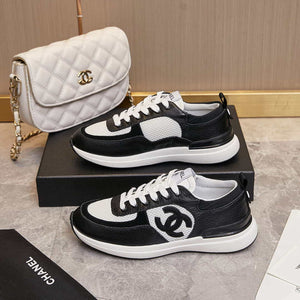 Chanel G46076 Women 24B Trainers Grained Calfskin Black & White C91290 - Fmale-Euro 35=US 4 - View 5