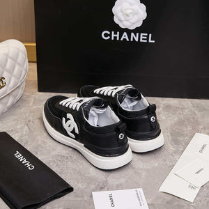 Chanel G46076 Women 24B Trainers Grained Calfskin Black & White C91291 - Fmale-Euro 35=US 4 - View 8