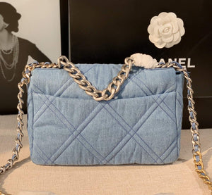 Chanel Large19 Handbag Lambskin AS1161 Light Blue - Default Title - View 2