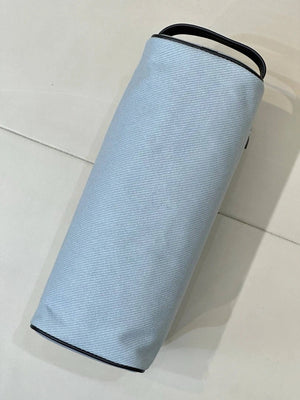 Chanel Large Zipped Pouch Canvas Calfskin & Silver-Tone Metal AP5267 Blue & Black - Default Title - View 8