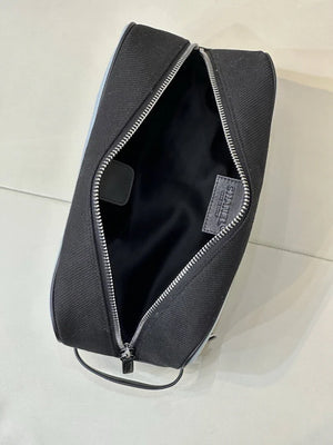Chanel Large Zipped Pouch Canvas Calfskin & Silver-Tone Metal AP5267 Blue & Black - Default Title - View 9