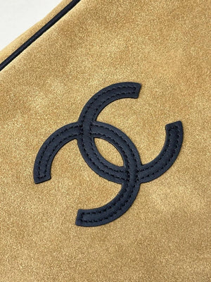 Chanel Large Zipped Pouch Canvas Calfskin & Silver-Tone Metal AP5267 Dark Beige - Default Title - View 4