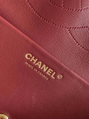 Chanel Maxi Flapbag Grained calfskin & gold-tone metal AS6231 Crocodile pattern Red - Default Title - View 9