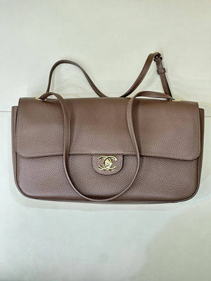 Chanel Maxi Flapbag Grained calfskin & gold-tone metal AS6231 Light brown - Gold - View 5