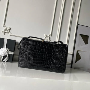 Chanel Maxi Flapbag Grained calfskin & gold-tone metal AS6233 Crocodile pattern Black - Default Title - View 2