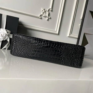 Chanel Maxi Flapbag Grained calfskin & gold-tone metal AS6233 Crocodile pattern Black - Default Title - View 5