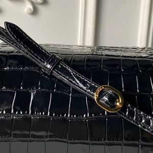 Chanel Maxi Flapbag Grained calfskin & gold-tone metal AS6233 Crocodile pattern Black - Default Title - View 7