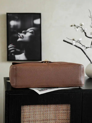 Chanel Maxi Flapbag Grained calfskin & gold-tone metal AS6233 Gold Brown - Gold - View 5