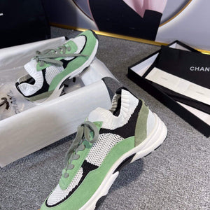 Chanel Men Women's Sneaker Shoes G38750 Knit & Suede Calfskin - 34 - View 5