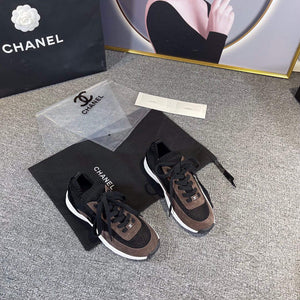 Chanel Men Women's Sneaker Shoes G38750 Dark Brown and black Calfskin - 34 - View 8