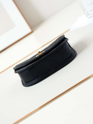 Chanel Messenger Bag Calfskin & Gold-Tone Metal AS4845 Black Lambskin - Default Title - View 6