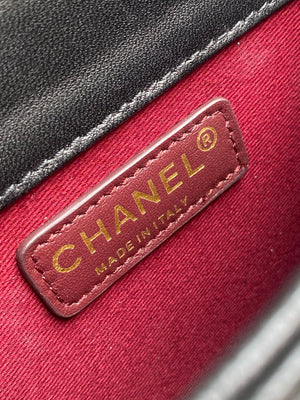 Chanel Mini Flap Bag Lambskin Braided Calfskin & Gold-Tone Metal AS2495 Black - Default Title - View 9