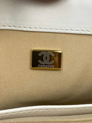 Chanel Mini Flap Bag Lambskin Gold-Tone Metal AS3213 White - Default Title - View 9
