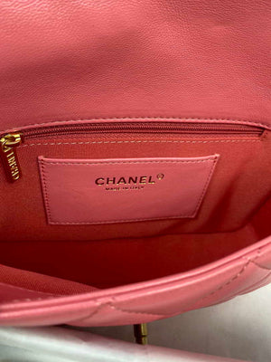 Chanel Mini Flap Bag Lambskin Gold-Tone Metal AS3213 Pink - Default Title - View 8