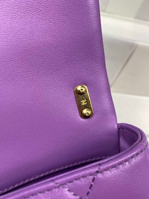 Chanel Mini Flap Bag Lambskin Gold-Tone Metal AS3213 Purple - Default Title - View 8
