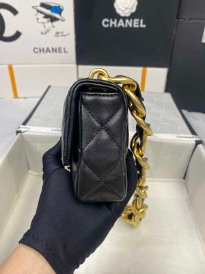Chanel Mini Flap Bag Lambskin Gold-Tone Metal AS3213 Black - Default Title - View 4